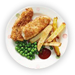Kids Fish Finger With Chips & Peas 